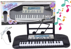 piano électrique pour enfants avec support et microphone – noir