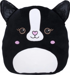 Coussin en peluche chat – noir, 25 cm