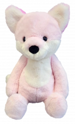 Renard en peluche rose