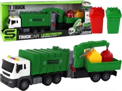 Camion poubelle avec grue Remorque à rétrofriction avec sons vert 1:16