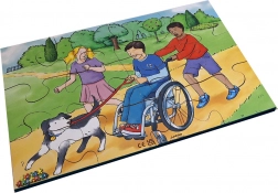 Puzzle en bois de 72 pièces avec motifs inclusifs