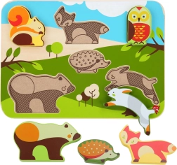 Puzzle d’emboîtement en bois Lucy & Leo, animaux de la forêt, 7 pièces