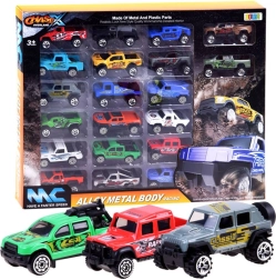 Grand coffret de 20 voitures miniatures en métal – 4x4 et pick-up