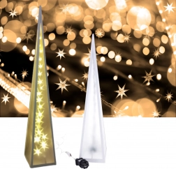Pyramide LED étoiles rotatives 12*12*45 cm