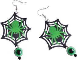 Boucles d’oreilles Halloween toile d’araignée avec œil