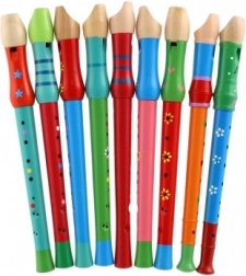 Flûte en bois au design coloré