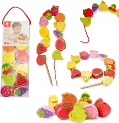 jeu d’enfilage en bois fruits 13 pcs