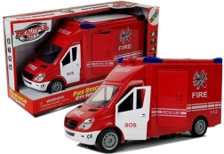 Camion de pompiers à inertie, avec lumières et sons, portes ouvrantes