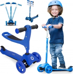 Evo trottinette tricycle pour enfant 2-en-1 avec siège, bleu