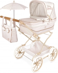 Poussette pliable pour poupées REBORN Verona avec parasol et accessoires, hauteur de poignée 65–90 cm