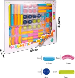 Jeu de construction magnétique 3D, 80 pièces