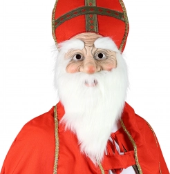 masque adulte Saint-Nicolas avec barbe blanche