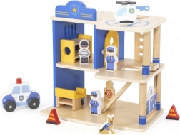 VIGA station de police en bois à 3 étages avec accessoires