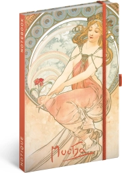Carnet NOTIQUE Alfons Mucha – Peinture, ligné 13 × 21 cm