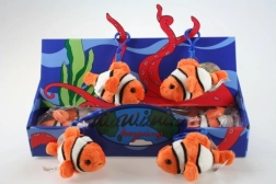 Porte-clés en peluche poisson-clown 10 cm