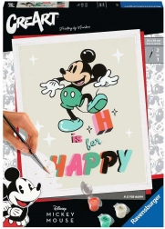 Peinture par numéros RAVENSBURGER CreArt – MICKEY MOUSE : H is for Happy, 13 × 18 cm