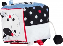 Cube sensorielle en peluche midi 10 cm – tigre et vache