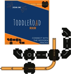 Toddleroad Passage à niveau avec accessoires – route flexible, ensemble en silicone de 8 pièces
