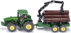Modèle de tracteur John Deere 8430 avec remorque forestière Siku 1:50
