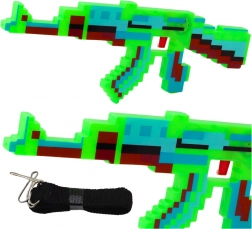 Fusil pixelisé avec effets sonores et lumineux vert 39 cm