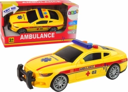 Ambulance sportive – lumières et sons, voiture jaune à inertie