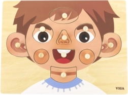 Puzzle en bois à encastrer visage pour enfants VIGA