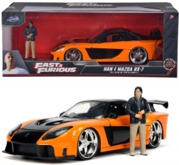 Modèle de voiture Rychle a zběsile 1997 Mazda RX-7 avec figurine Han Lue