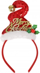 Serre-tête de Noël avec mini bonnet et grelot Merry Christmas
