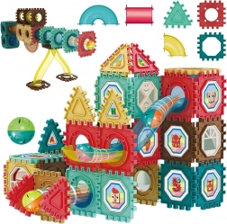 Jeu de construction magnétique 3D – circuit à billes 68 pièces WOOPIE