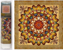 Peinture diamant 7D – mandala dorée 30 × 30 cm