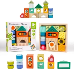 Classic World blocs sensoriels en bois 14 pcs MONTESSORI