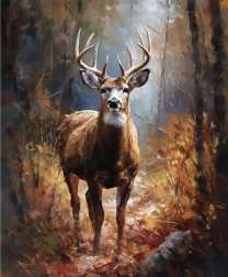 Peinture diamant Cerf dans la forêt 30 × 40 cm