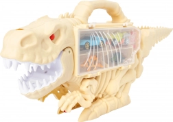 Dinosaure lanceur avec petites voitures 47 cm – valisette portable et piste