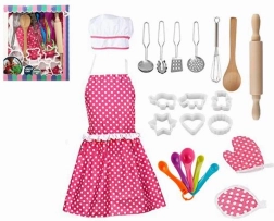 costume de cuisinière avec tablier et accessoires pour enfants