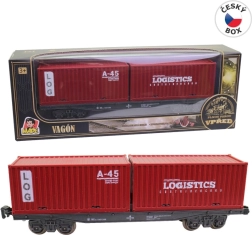 Wagon conteneur rouge pour modélisme ferroviaire 25 cm