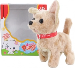 Chiot brun marcheur à piles