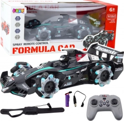 Voiture de course RC avec effet fumée et éclairage LED noire