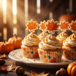 Ensemble de caissettes en papier pour muffins avec décorations à piquer 24 + 24 pièces