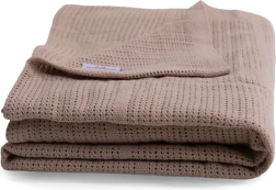 Couverture tricotée en coton BabyMatex Sisi beige 75 × 100 cm