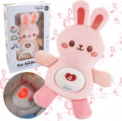 Woopie Baby lapin en peluche interactif avec berceuses, lumière et sons – rose