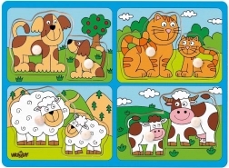 WOODY puzzle en bois avec animaux domestiques