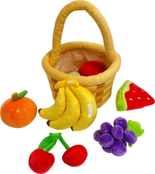 Panier en peluche avec fruits