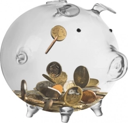 Tirelire en verre transparent en forme de cochon Ruhhy