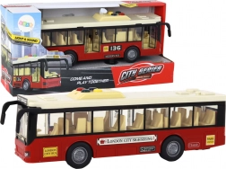 Autobus urbain rouge à piles avec lumières et sons 1:16