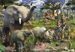 RAVENSBURGER Puzzle Animaux au point d’eau 18 000 pièces