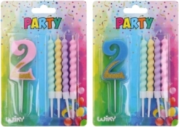 bougie de fête numéro 2 et 4 bougies