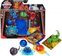 Bakugan Battle Pack Special Attack Nillious et Mantid + Bruiser, Octogan, Trox – set de combat avec toupie à lanceur