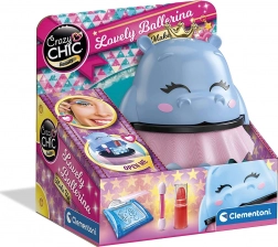 CLEMENTONI CRAZY CHIC ballerine – set de maquillage pour enfants dans un boîtier d’hippopotame ballerine