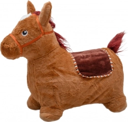Cheval sauteur en peluche avec son BABY MIX – marron