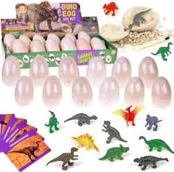 Set archéologique œufs de dinosaures 12 pcs avec cartes – découvre le monde des dinosaures